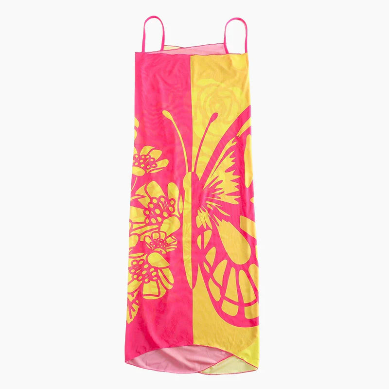 Maia™ | Vestido pareo con estampado de mariposas