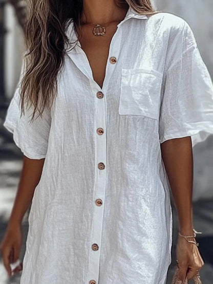 Aurea™ | Vestido camisero fresco con estilo relajado y veraniego