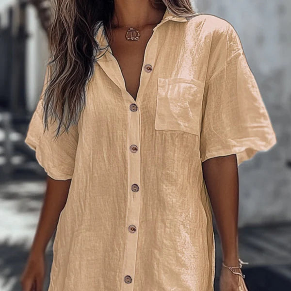 Aurea™ | Vestido camisero fresco con estilo relajado y veraniego