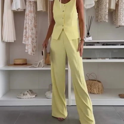 Lúa - Conjunto sin mangas con pantalón fluido y estilo sofisticado