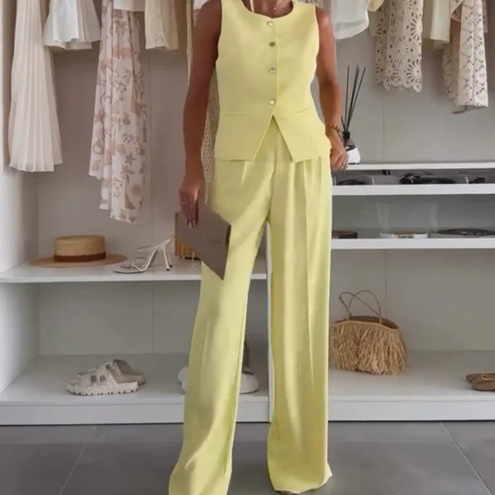 Lúa - Conjunto sin mangas con pantalón fluido y estilo sofisticado