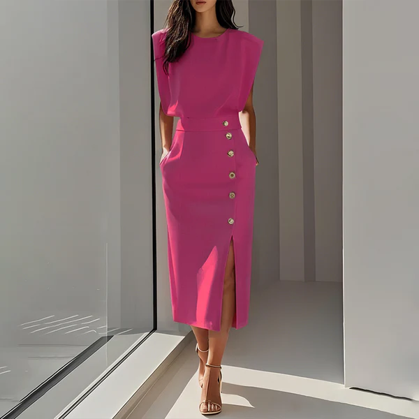 Cairo - Vestido midi elegante con abertura
