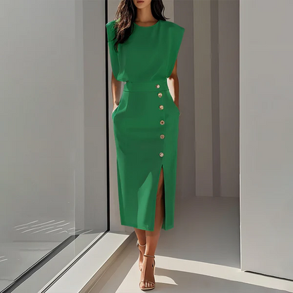 Cairo - Vestido midi elegante con abertura