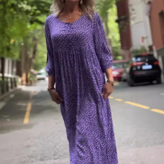 Coral™ | Vestido fluido con bolsillos y estampado discreto
