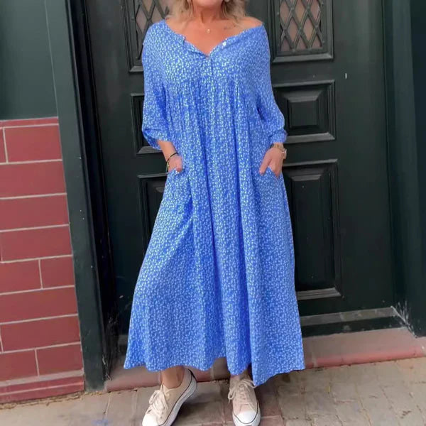 Coral™ | Vestido fluido con bolsillos y estampado discreto