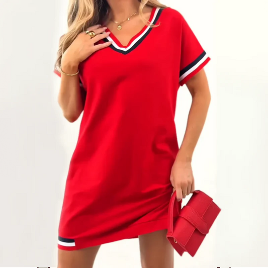Irene - Vestido corto estilo sporty con escote en pico