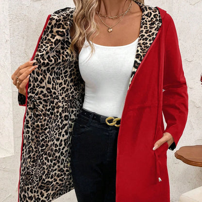 Brenda - Chaqueta reversible con cremallera y capucha ajustable