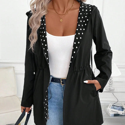 Brenda - Chaqueta reversible con cremallera y capucha ajustable