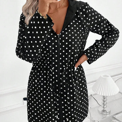 Brenda - Chaqueta reversible con cremallera y capucha ajustable