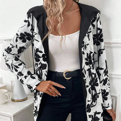 Brenda - Chaqueta reversible con cremallera y capucha ajustable