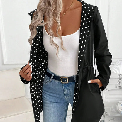 Brenda - Chaqueta reversible con cremallera y capucha ajustable