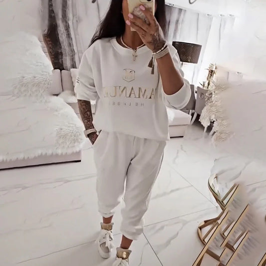 Irina - Conjunto cómodo de dos piezas con estilo moderno