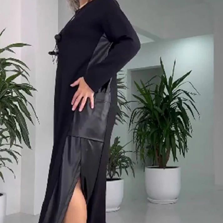 Alba - Vestido holgado con bolsillos y diseño patchwork