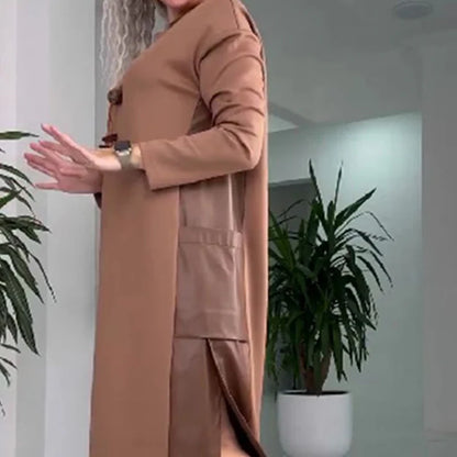 Alba - Vestido holgado con bolsillos y diseño patchwork