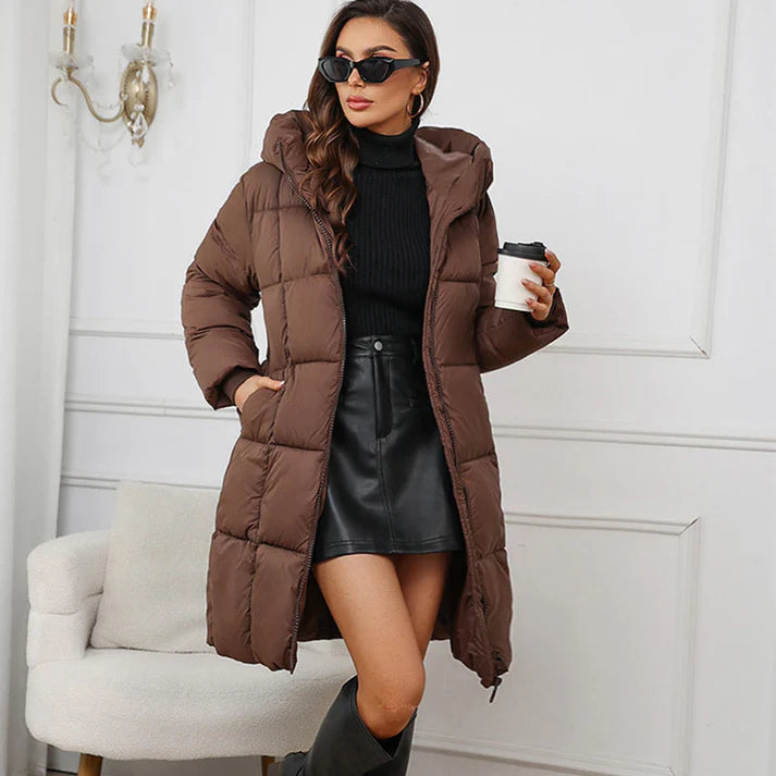 Alicia – Abrigo largo de invierno acolchado y cortaviento