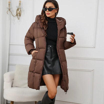 Alicia – Abrigo largo de invierno acolchado y cortaviento