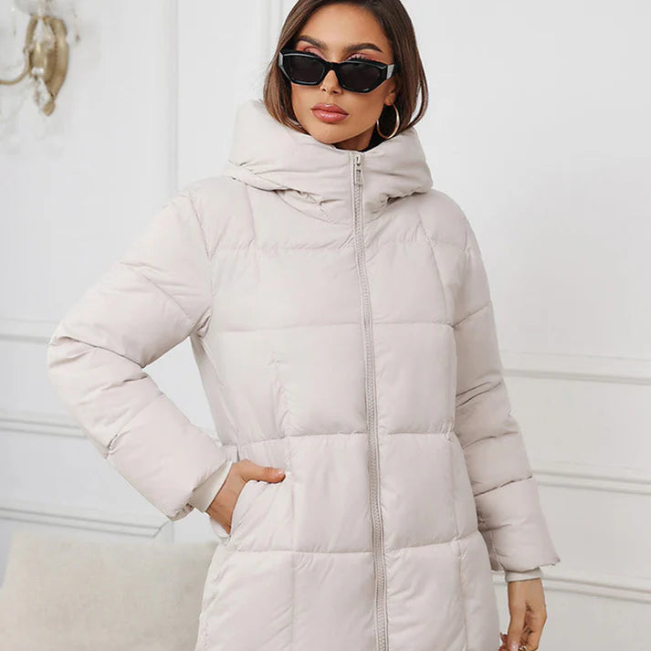 Alicia – Abrigo largo de invierno acolchado y cortaviento