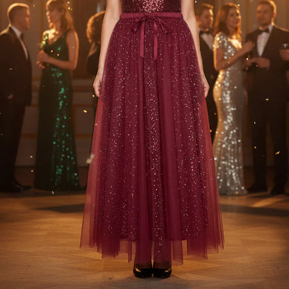 Cristina – Conjunto Sparkle de top y falda de tul