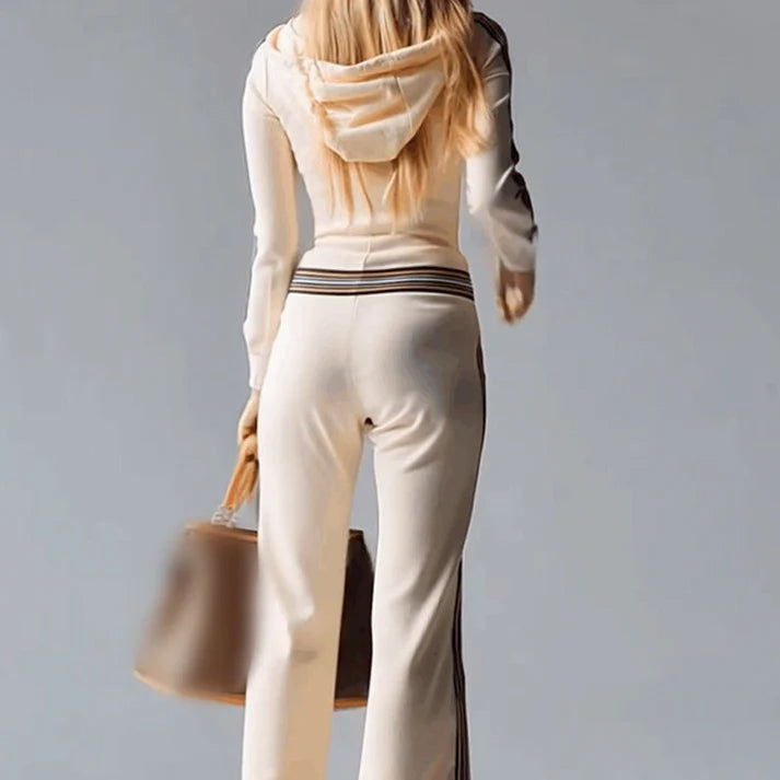 Isabella – Mono de punto canalé con capucha y cremallera