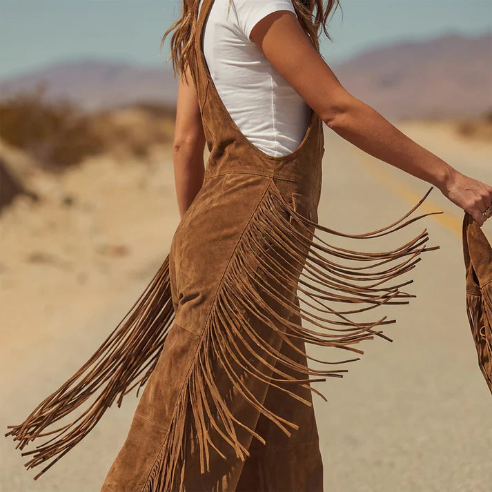 Tania – Mono retro western de ante con flecos