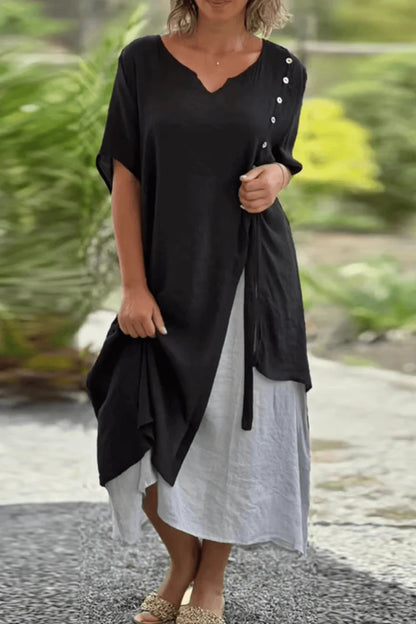 Aina™ | Vestido fluido con capas y caída elegante